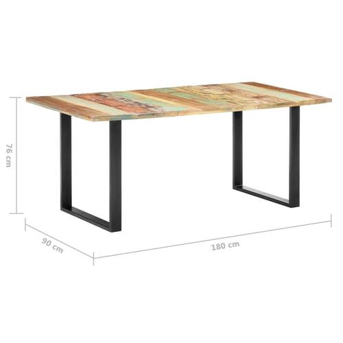 Spisebord 180x90x76 cm massivt genbrugstræ