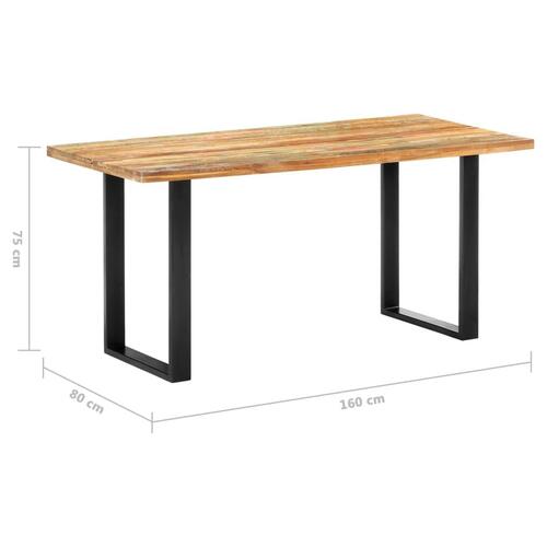 Spisebord 160x80x75 cm massivt genanvendt træ