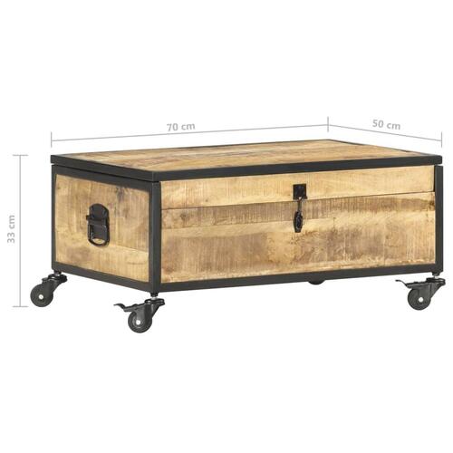 Sofabord 70x50x33 cm massivt mangotræ