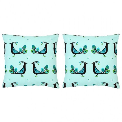 Puder 2 stk. med print 40x40 cm bomuld flerfarvet