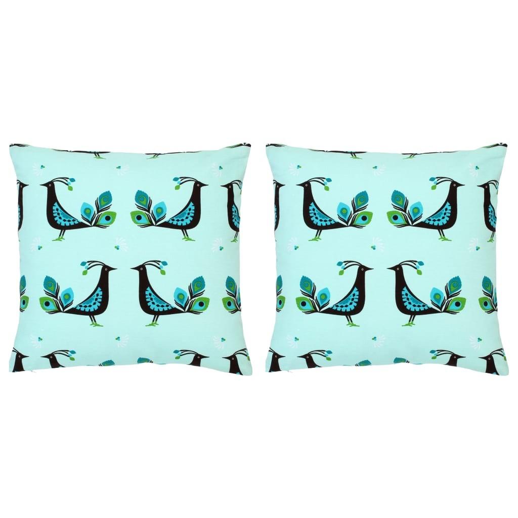 Puder 2 stk. med print 40x40 cm bomuld flerfarvet