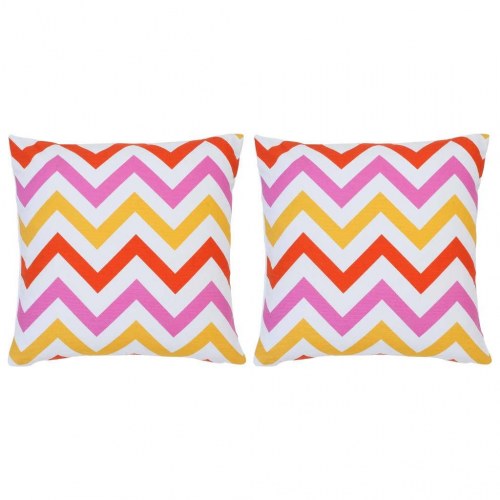 Puder 2 stk. med print 40x40 cm bomuld flerfarvet
