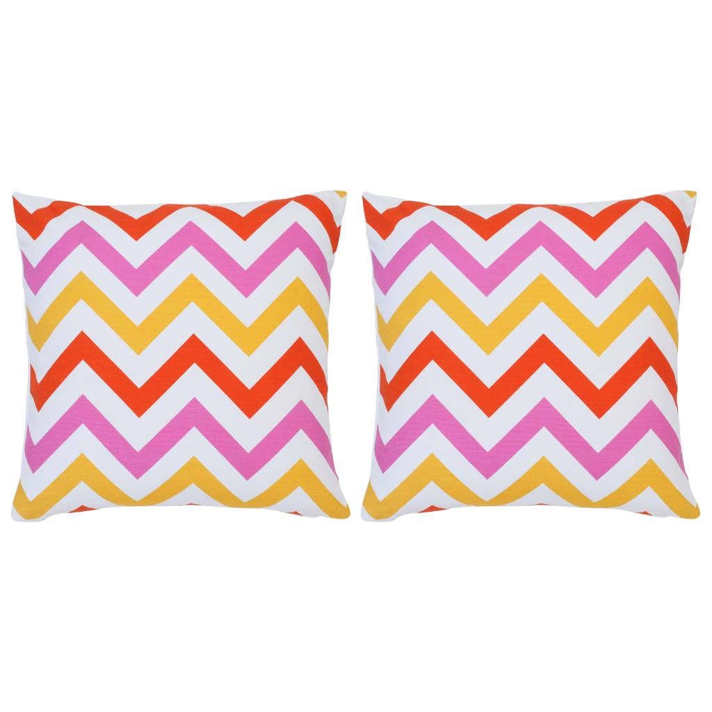 Puder 2 stk. med print 40x40 cm bomuld flerfarvet