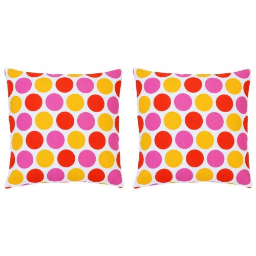 Puder 2 stk. med print 40x40 cm bomuld flerfarvet