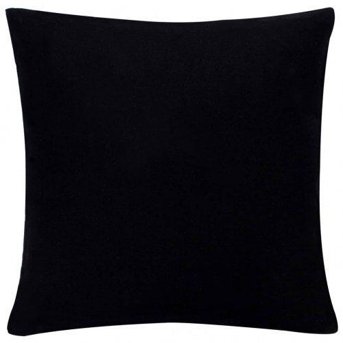 Puder 2 stk. med folieprint 40x40 cm bomuld sort og guldfarvet