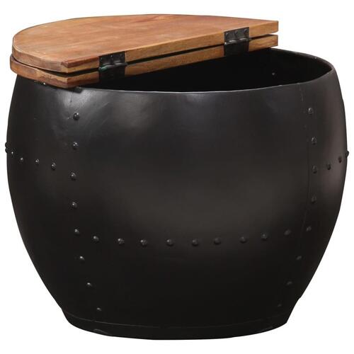 Sofabord 53x43 cm massivt genbrugstræ