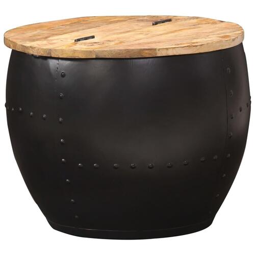 Sofabord 53x43 cm rundt massivt mangotræ