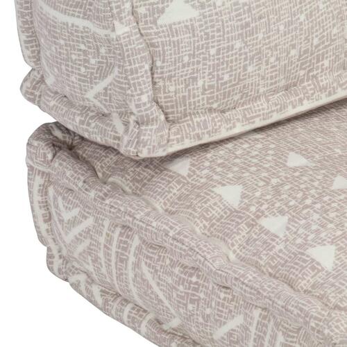 Hynde til pallesofa stof patchwork lysebrun
