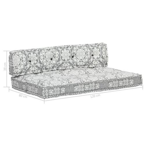 Hynde til pallesofa stof patchwork lysegrå