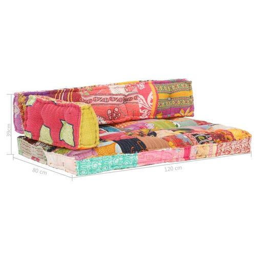 Hynde til pallesofa stof patchwork flerfarvet