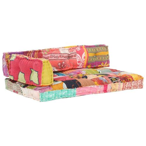 Hynde til pallesofa stof patchwork flerfarvet