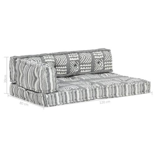Hynde til pallesofa stof patchwork grå