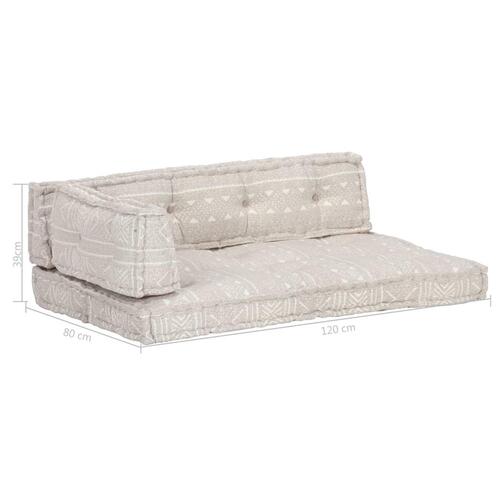 Hynde til pallesofa stof patchwork lysebrun