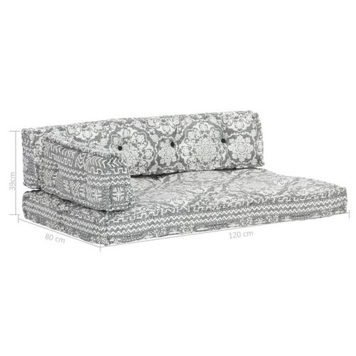 Hynde til pallesofa stof patchwork lysegrå