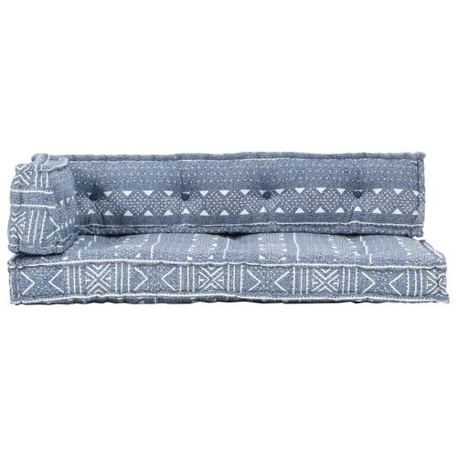 Hynde til pallesofa stof patchwork indigo