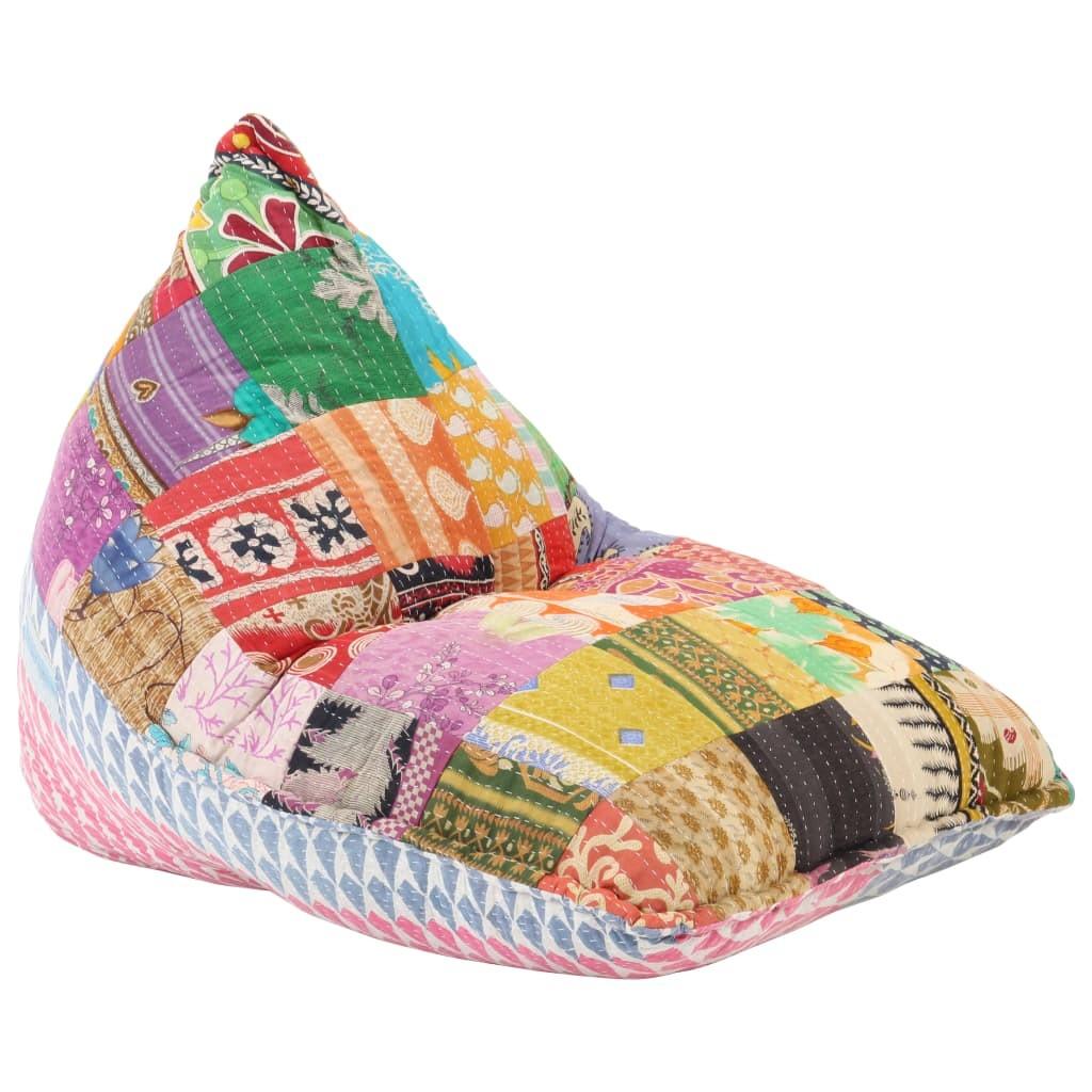 Sækkestol stof patchwork flerfarvet