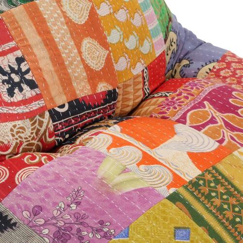 Sækkestol stof patchwork flerfarvet