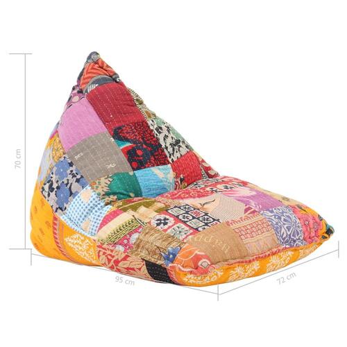 Sækkestol stof patchwork flerfarvet
