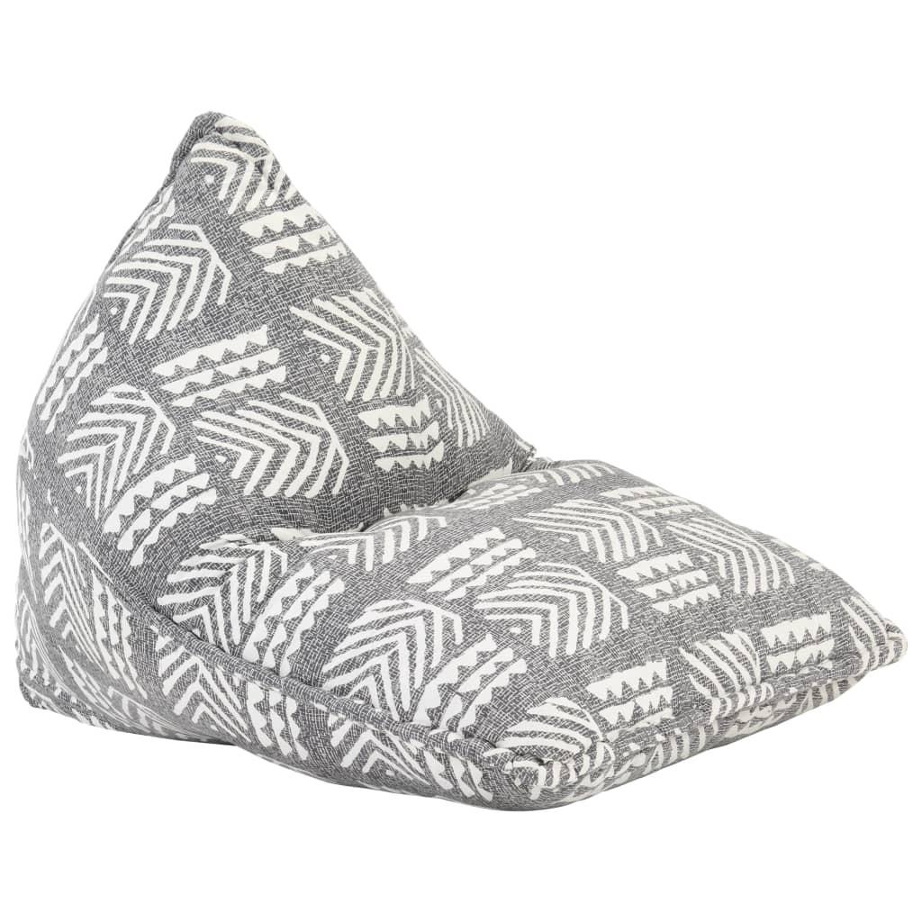 Sækkestol stof patchwork grå