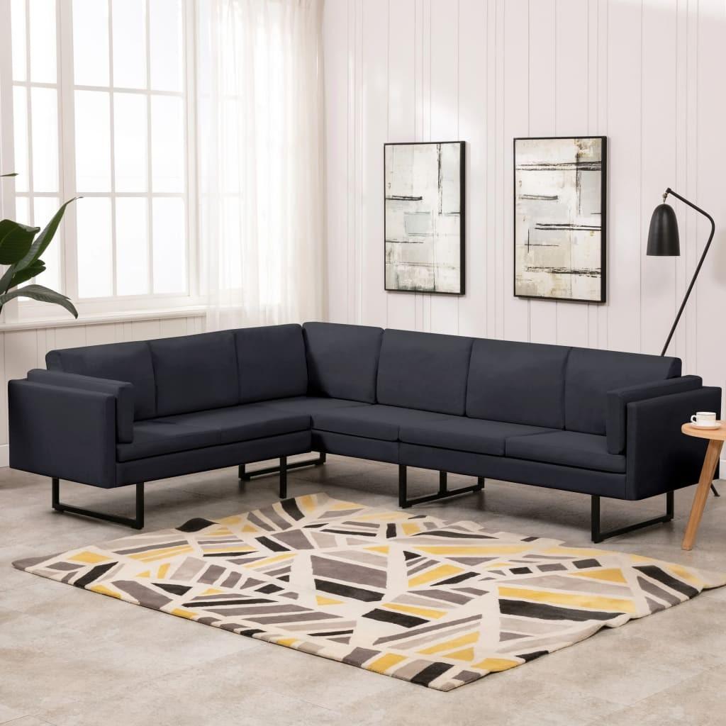 Hjørnesofa stof mørkegrå