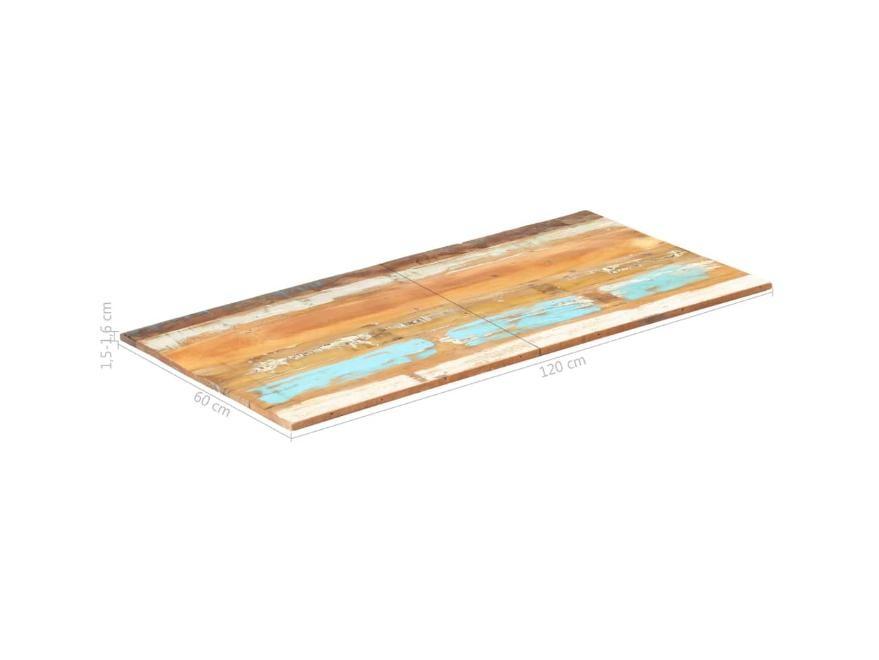 Bordplade 60x120 cm 15-16 mm rektangulær massivt genbrugstræ