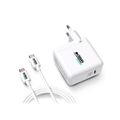 Vægoplader + USB kabel Urban Factory GSC65UF Hvid