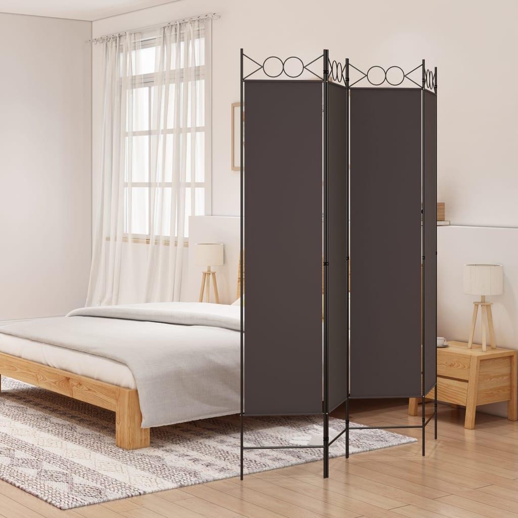 4-panels rumdeler 160x200 cm stof brun