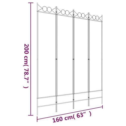 4-panels rumdeler 160x200 cm stof brun