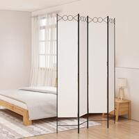 4-panels rumdeler 160x220 cm stof hvid