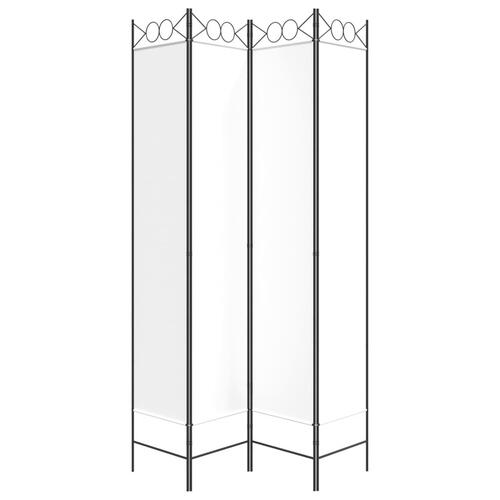 4-panels rumdeler 160x220 cm stof hvid