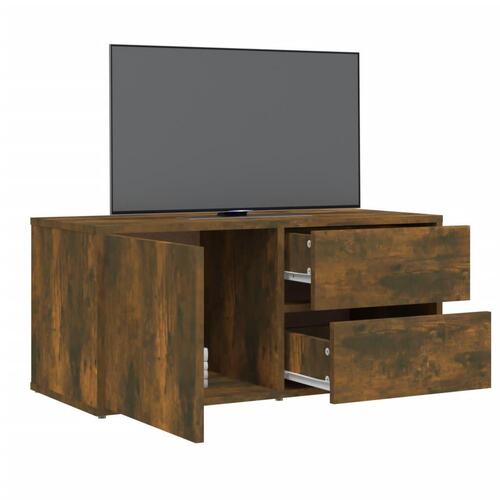 Tv-bord 80x34x36 cm konstrueret træ røget egetræsfarve
