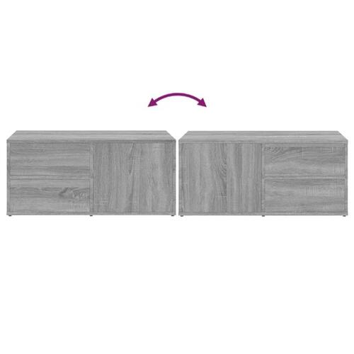 Tv-bord 80x34x36 cm konstrueret træ grå sonoma-eg