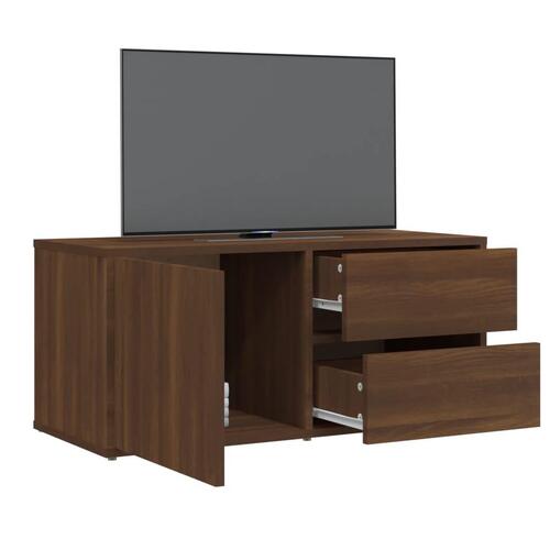 Tv-bord 80x34x36 cm konstrueret træ brun egetræsfarve