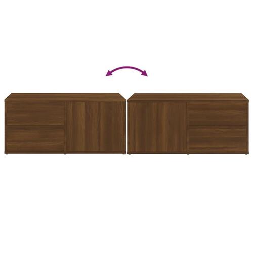 Tv-bord 80x34x36 cm konstrueret træ brun egetræsfarve