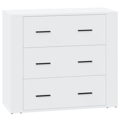 Skænk 80x33x70 cm konstrueret træ hvid højglans
