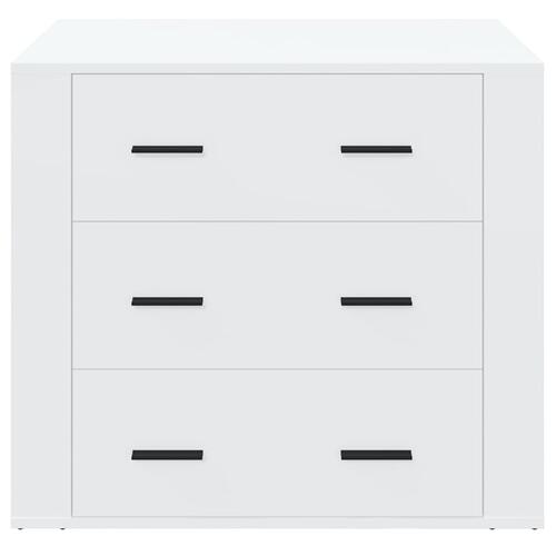 Skænk 80x33x70 cm konstrueret træ hvid højglans