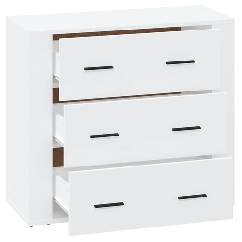 Skænk 80x33x70 cm konstrueret træ hvid højglans
