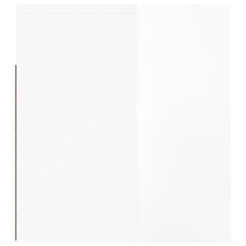 Væghængt sengebord 50x36x40 cm hvid højglans