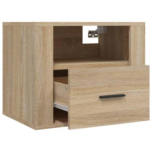 Væghængt sengebord 50x36x40 cm Sonoma-eg