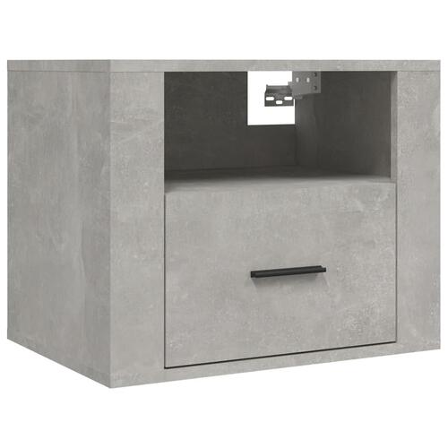 Væghængt sengebord 50x36x40 cm betongrå
