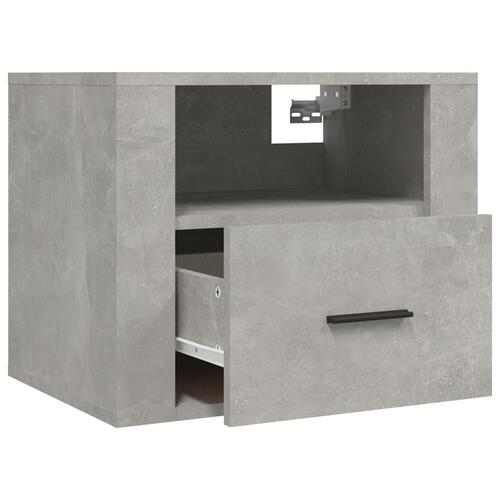 Væghængt sengebord 50x36x40 cm betongrå