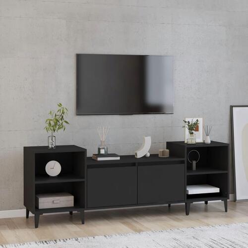 Tv-bord 160x35x55 cm konstrueret træ sort
