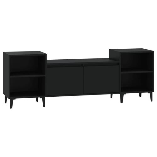 Tv-bord 160x35x55 cm konstrueret træ sort