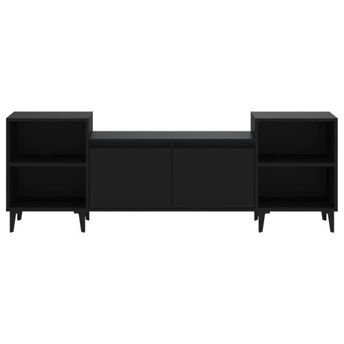 Tv-bord 160x35x55 cm konstrueret træ sort