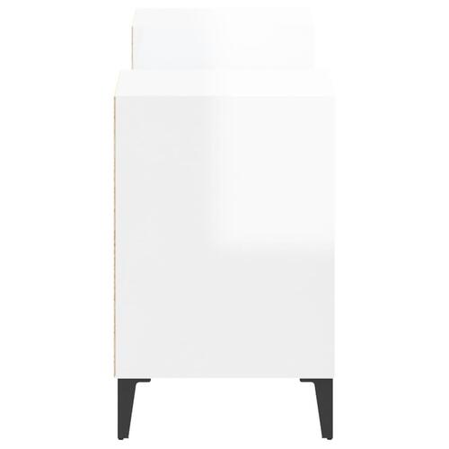 Tv-bord 160x35x55 cm konstrueret træ hvid højglans