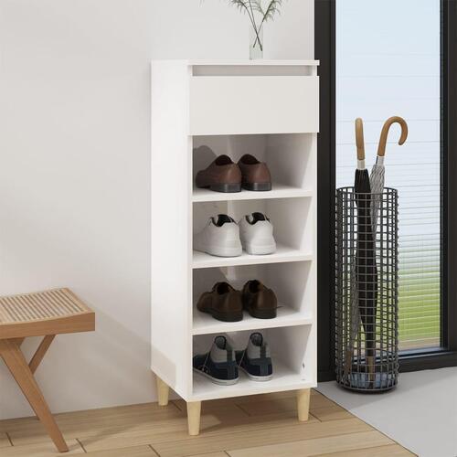 Skoreol 40x36x105 cm konstrueret træ hvid højglans
