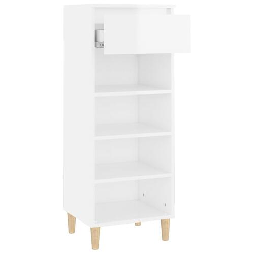 Skoreol 40x36x105 cm konstrueret træ hvid højglans