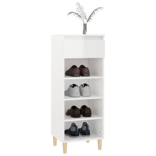 Skoreol 40x36x105 cm konstrueret træ hvid højglans
