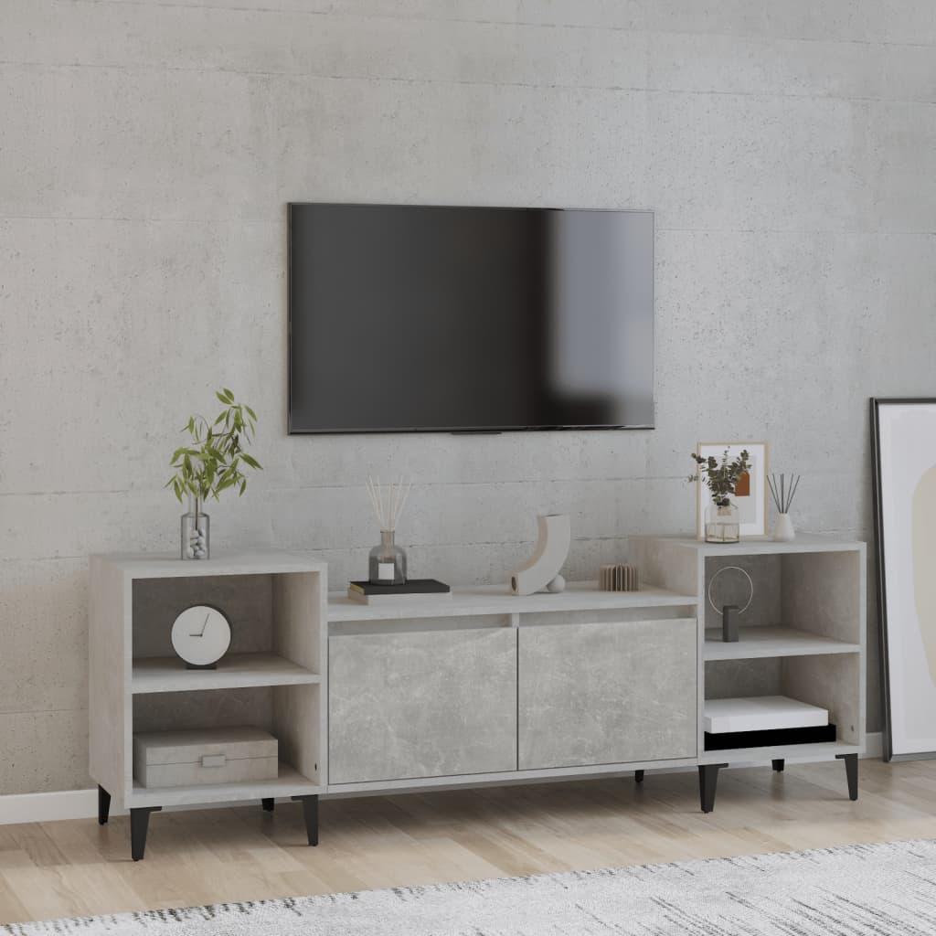 Tv-bord 160x35x55 cm konstrueret træ betongrå