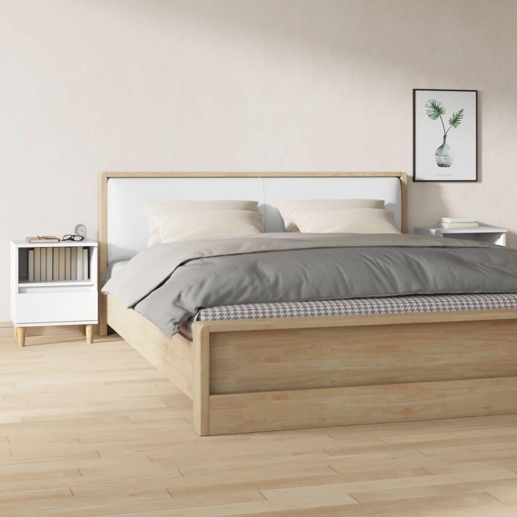 Sengeborde 2 stk. 40x35x50 cm hvid